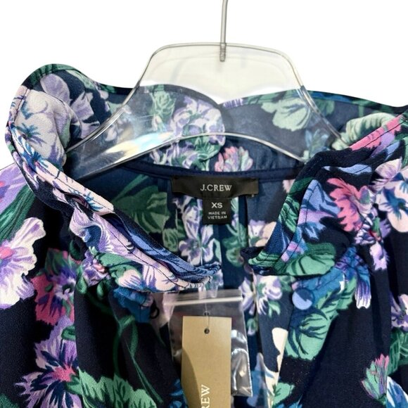 J.Crew Ruffleneck Top in Floral 365 Crepe Size XS - Picture 5 of 8
